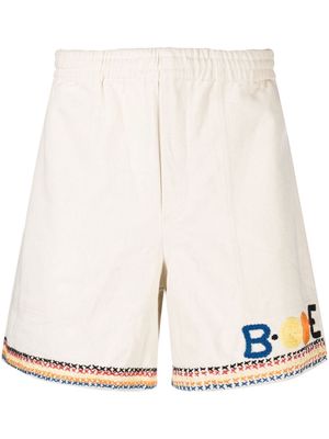 BODE Donkey Party logo-embroidered shorts - White