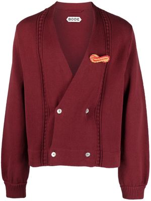 BODE double-breasted cotton cardigan - Red