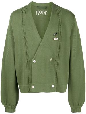 BODE double-breasted pin-detail cardigan - Green