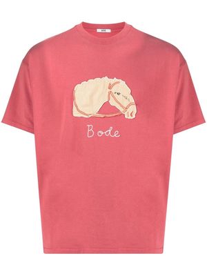 BODE embroidered logo T-shirt - Pink