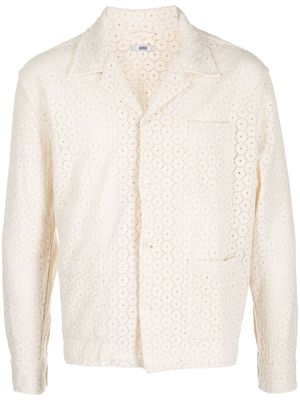 BODE embroidered pocket-detail shirt - Neutrals
