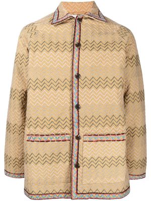 BODE embroidered single-breasted jacket - Brown