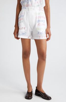 Bode Familial Hall Embroidered Boxers in White Multi