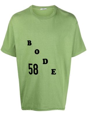 BODE flocked-logo cotton T-shirt - Green