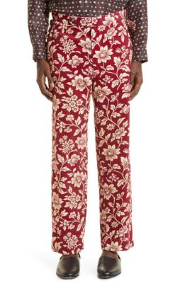 Bode Floral Corduroy Trousers in Rdcrm