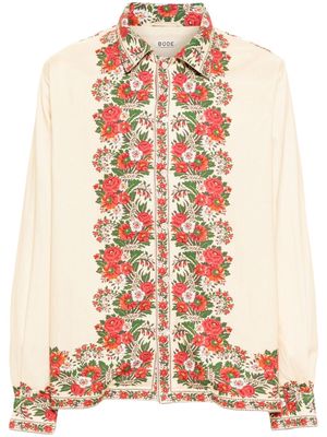 BODE floral-print cotton shirt - Neutrals