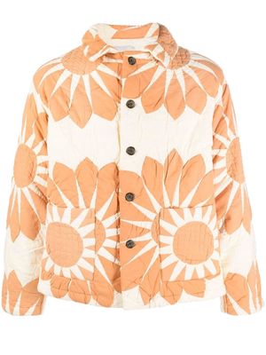 BODE floral-print detail shirt jacket - Orange