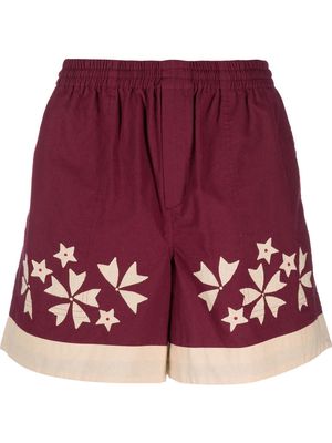 BODE floral-print detail shorts - Red
