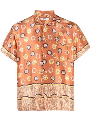 BODE floral print silk shirt - Brown