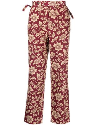 BODE floral-print straight-leg trousers - Red