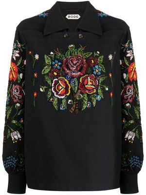 BODE flower bead-embellished sweatshirt - Black