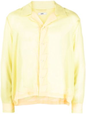 BODE geometric-panneled silk shirt - Yellow