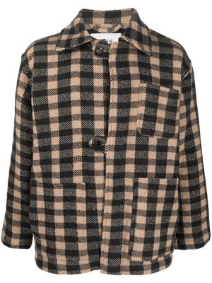 BODE gingham-check print shirt jacket - Brown