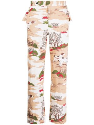 BODE graphic-print trousers - Brown