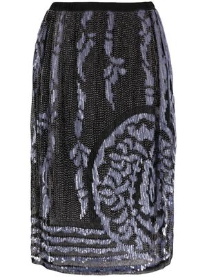 BODE Hyatt bead-embellished midi skirt - Black