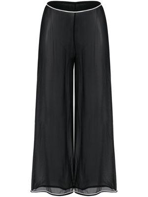 BODE Juana sheer silk trousers - Black