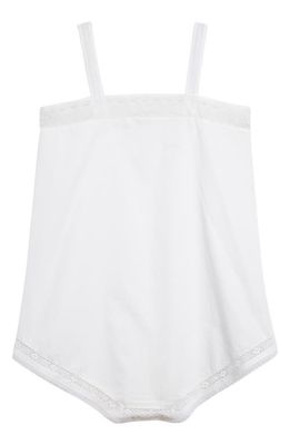 Bode Lace Trim Cotton Convertible Teddy in White