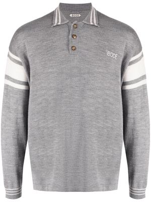 BODE logo-embroidered striped polo shirt - Grey