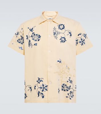 Bode Mended Floral cotton and linen shirt