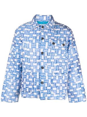 BODE Monday Label button-up jacket - Blue