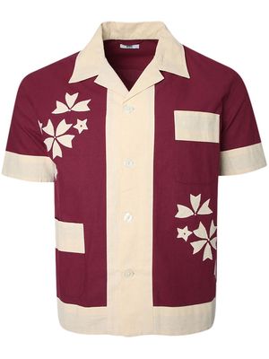 BODE Moonflower appliqué cotton shirt - Neutrals
