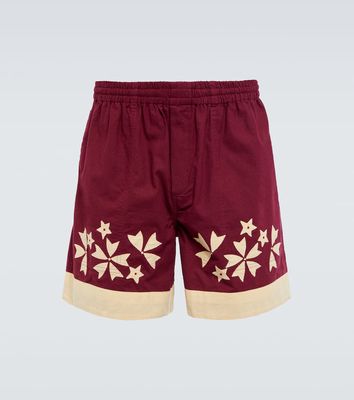 Bode Moonflower appliqué cotton shorts