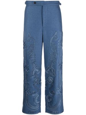 BODE Nobleman mid-rise straight-leg trousers - Blue