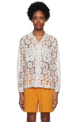 Bode Off-White Daisy Lace Shirt