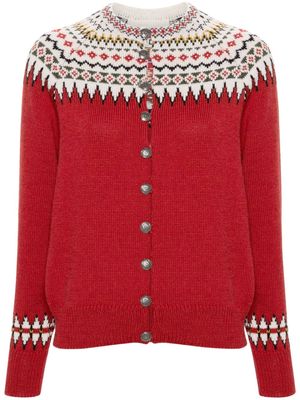 BODE Oslo intarsia-knit cardigan - Red