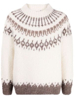 BODE patterned intarsia-knit jumper - White