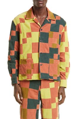 Bode Quilted Corduroy Patch Overshirt in Multi
