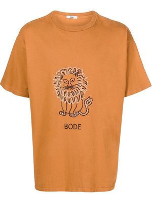 BODE rhinestone-embellished lion T-shirt - Brown