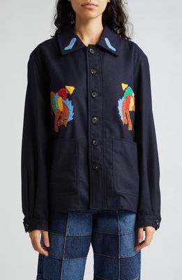 Bode Rodeo Franck Wool Jacket in Midnight