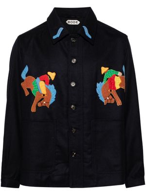 BODE Rodeo Franck wool shirt jacket - Blue