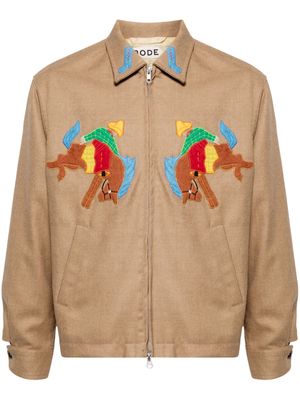 BODE Rodeo Ohio embroidered jacket - Brown