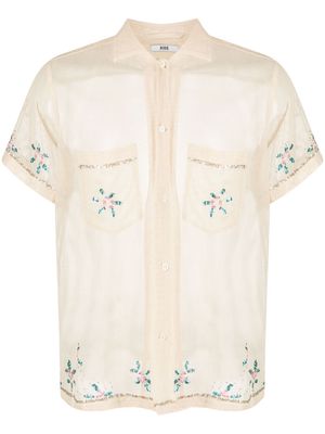 BODE sequin-embellished short-sleeved shirt - Neutrals