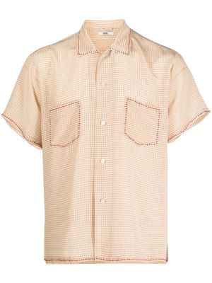 BODE silk check-pattern shirt - Yellow