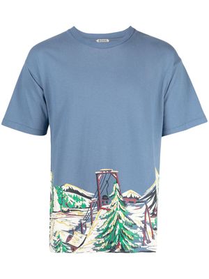BODE Ski Lift cotton T-shirt - Blue