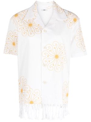 BODE Soleil fringed-hem shirt - White