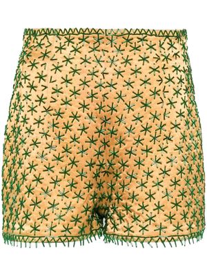BODE star-embroidered shorts - Yellow