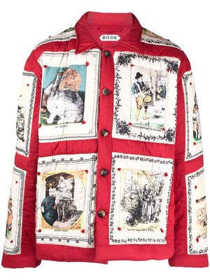 BODE Storytime graphic-print down jacket - Red