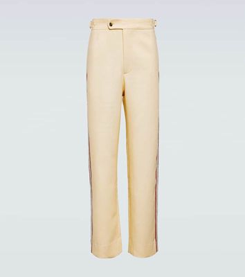 Bode Stria beaded cotton straight pants