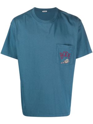 BODE Sweet Pine logo-embroidery T-Shirt - Blue