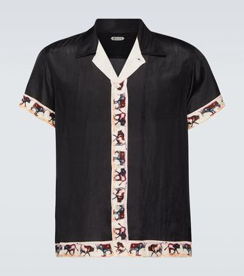 Bode Taureau printed silk bowling shirt