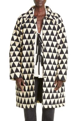 Bode Thousand Pyramids Quilted Jacket in Black Cream