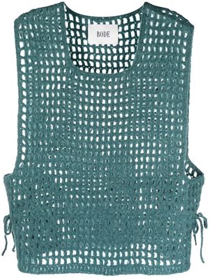 BODE tie-fastening crochet vest - Green