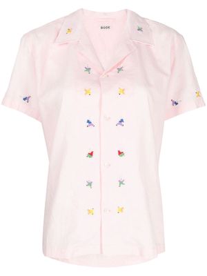 BODE Tumbler rabbit-embroidered cotton shirt - Pink