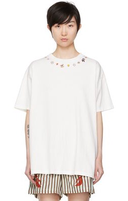 Bode White Beaded Necklace T-Shirt