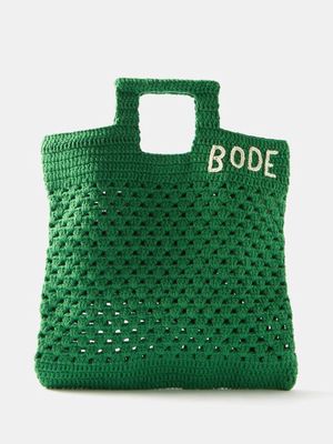 Bode - Woven Logo-embroidered Tote Bag - Mens - Green