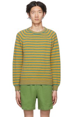 Bode Yellow & Green Stripe Sweater